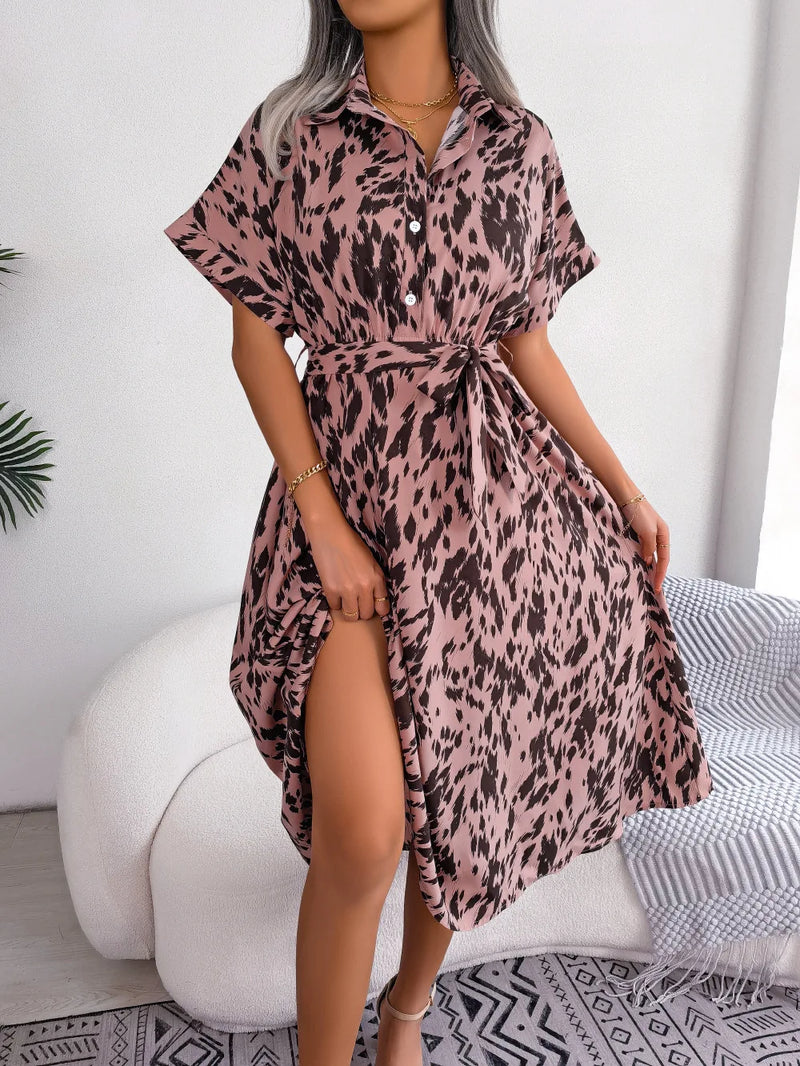 Robe décontractée à lacets pour femmes