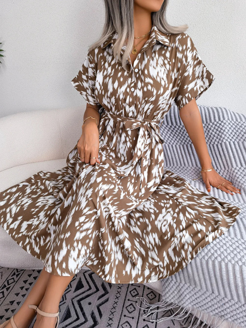 Robe décontractée à lacets pour femmes