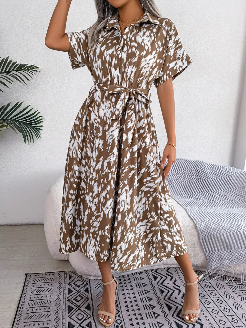 Robe décontractée à lacets pour femmes